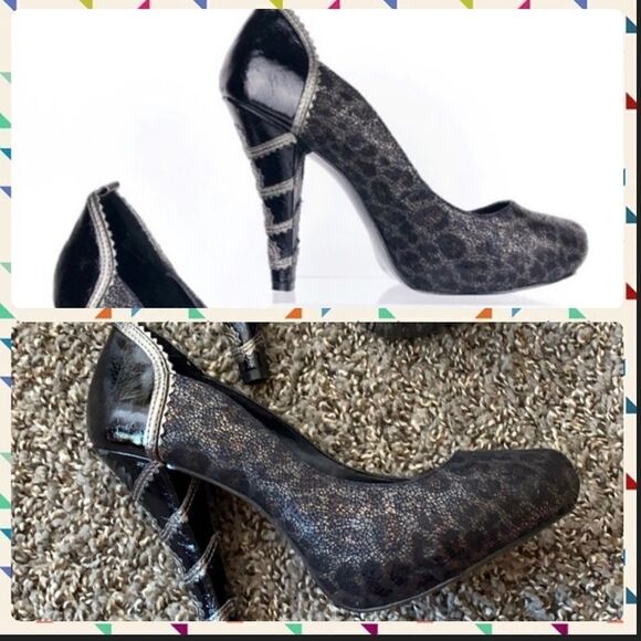 Not Rated Leopard Print Platform Heels Sz 8 - Picture 1 of 7